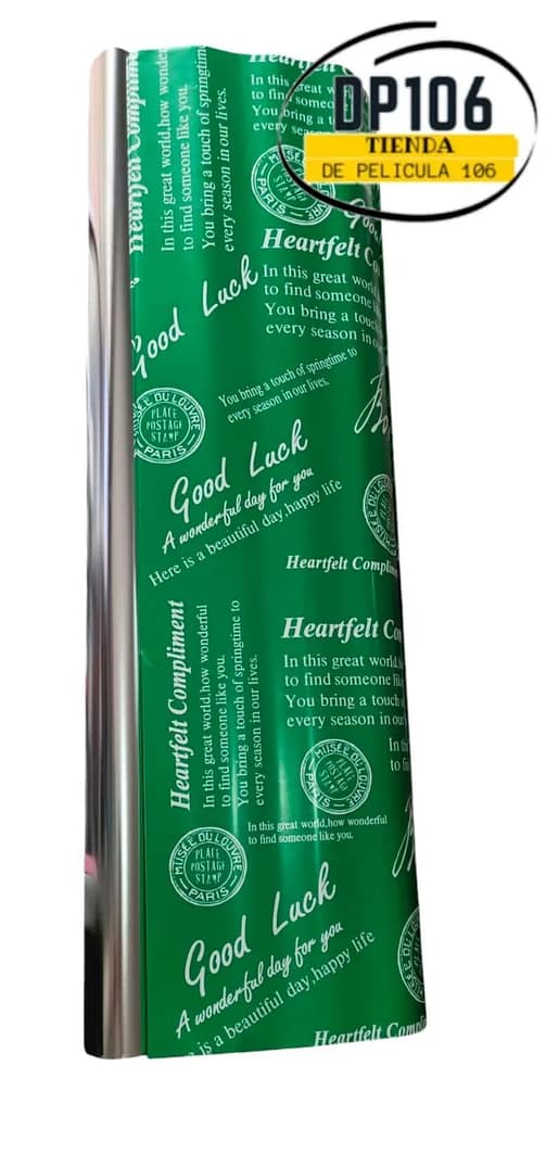 Papel Regalo Metalizado Verde Ionizado X Pliego