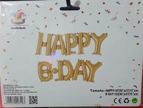 Globos de Cumpleaños Dorados