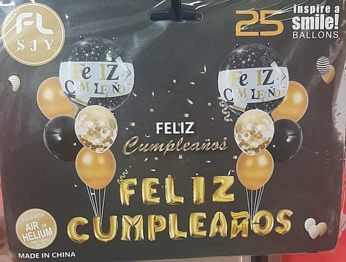 Super combo Feliz Cumpleaños Dorado
