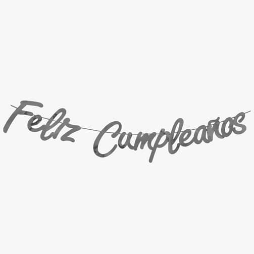 Feston feliz cumpleaños PLATA
