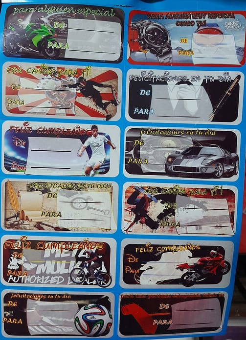tarjeta de para HOMBRES