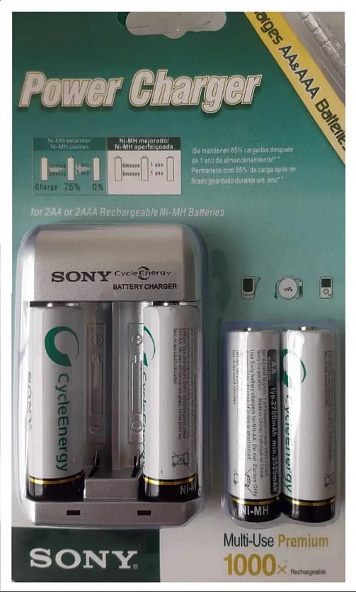 Pilas Recargables Aa X 4 Und Con Cargador